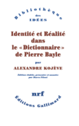 Couverture Identité et Réalité dans le «Dictionnaire» de Pierre Bayle ()