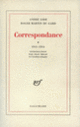 Couverture Correspondance (André Gide,Roger Martin du Gard)