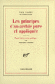 Couverture Les principes d'an-archie pure et appliquée (François Valéry,Paul Valéry)