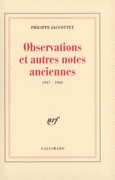 Couverture Observations et autres notes anciennes ()