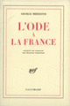Couverture Ode à la France (George Meredith)