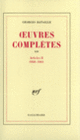 Couverture Œuvres complètes (Georges Bataille)