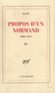Couverture Propos d'un Normand ( Alain)