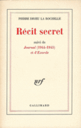 Couverture Récit secret / Journal (1944-1945) /Exorde ()