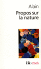 Couverture Propos sur la nature ( Alain)