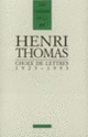 Couverture Choix de lettres (Henri Thomas)