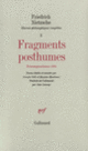 Couverture Fragments posthumes (Friedrich Nietzsche)