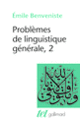 Couverture Problèmes de linguistique générale (Émile Benveniste)