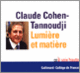 Couverture Lumière et matière (Claude Cohen-Tannoudji)