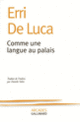Couverture Comme une langue au palais (Erri De Luca)