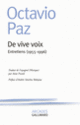 Couverture De vive voix (Octavio Paz)