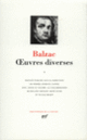 Couverture Œuvres diverses (Honoré de Balzac)