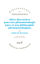 Couverture Idées directrices pour une phénoménologie pure et une philosophie phénoménologique (Edmund Husserl)