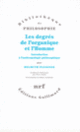 Couverture Les degrés de l'organique et l'Homme (Helmuth Plessner)
