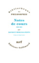 Couverture Notes des cours au Collège de France (Maurice Merleau-Ponty)