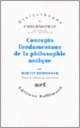 Couverture Concepts fondamentaux de la philosophie antique (Martin Heidegger)