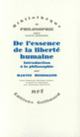 Couverture De l'essence de la liberté humaine (Martin Heidegger)