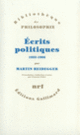 Couverture Écrits politiques (Martin Heidegger)