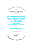 Couverture Le commencement de la philosophie occidentale ()