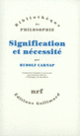 Couverture Signification et nécessité (Rudolf Carnap)