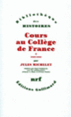Couverture Cours au Collège de France (1838-1851) (Jules Michelet)
