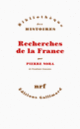 Couverture Recherches de la France (Pierre Nora)