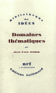 Couverture Domaines thématiques (Jean-Paul Weber)