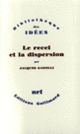 Couverture Le recel et la dispersion (Jacques Garelli)