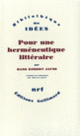 Couverture Pour une herméneutique littéraire (Hans Robert Jauss)