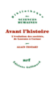 Couverture Avant l'histoire (Alain Testart)