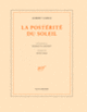 Couverture La Postérité du soleil (Albert Camus,René Char)