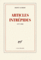 Couverture Articles intrépides (Hervé Guibert)