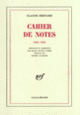 Couverture Cahier de notes (Claude Bernard)