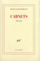 Couverture Carnets (Henry de Montherlant)