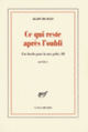 Couverture Ce qui reste après l'oubli (Alain Duault)