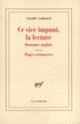 Couverture Ce vice impuni, la lecture (Valery Larbaud)