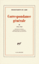 Couverture Correspondance générale (Roger Martin du Gard)