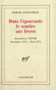 Couverture Dans l'épouvante le sourire aux lèvres (Marcel Jouhandeau)