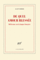 Couverture De quel amour blessée (Alain Borer)