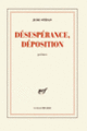 Couverture Désespérance, déposition (Jude Stéfan)