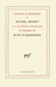 Couverture Discours de réception à l'Académie française et réponse de Jean d'Ormesson (Michel Mohrt,Jean d' Ormesson)