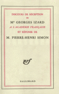Couverture Discours de réception à l'Académie française et réponse de M. Pierre-Henri Simon (,Pierre-Henri Simon)