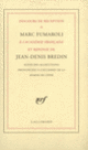 Couverture Discours de réception de Marc Fumaroli à l'Académie française et réponse de Jean-Denis Bredin (Jean-Denis Bredin,Marc Fumaroli)