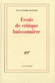 Couverture Essais de critique buissonnière (Jean-Pierre Richard (1922-2019))