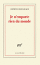 Couverture Je n'emporte rien du monde (Clémence Boulouque)