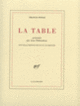 Couverture La Table (Francis Ponge)