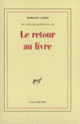 Couverture Le retour au livre (Edmond Jabès)