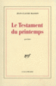 Couverture Le Testament du printemps (Jean-Claude Masson)