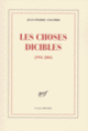 Couverture Les choses dicibles (Jean-Pierre Colombi)