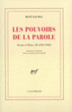 Couverture Les Pouvoirs de la Parole (René Daumal)